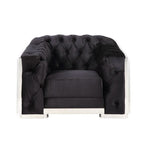 Katla Velvet Arm Chair - Black