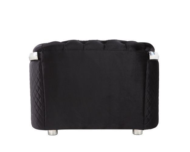 Katla Velvet Arm Chair - Black