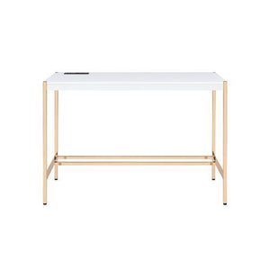 Loher Writing Desk with USB - White