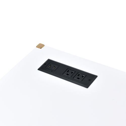 Loher Writing Desk with USB - White