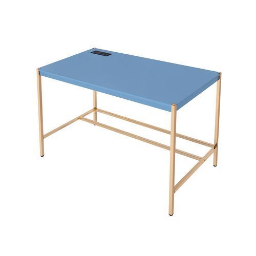 Loher Writing Desk with USB - Navy Blue