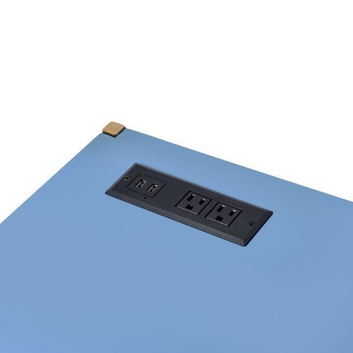 Loher Writing Desk with USB - Navy Blue
