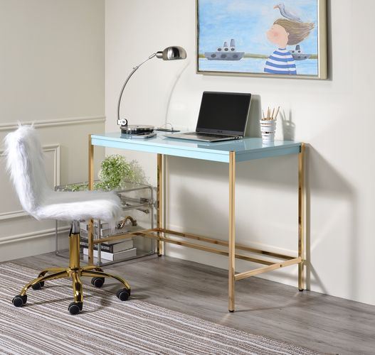 Loher Writing Desk with USB - Baby Blue
