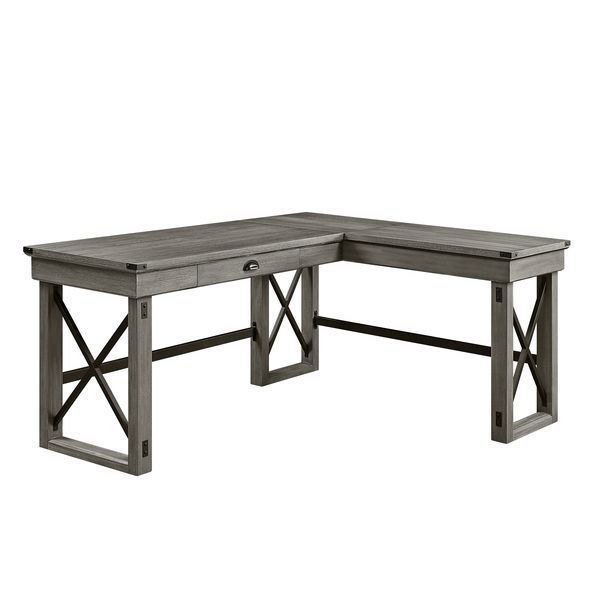 Eichstatt L-Shaped Desk with Lift Top - Grey Oak