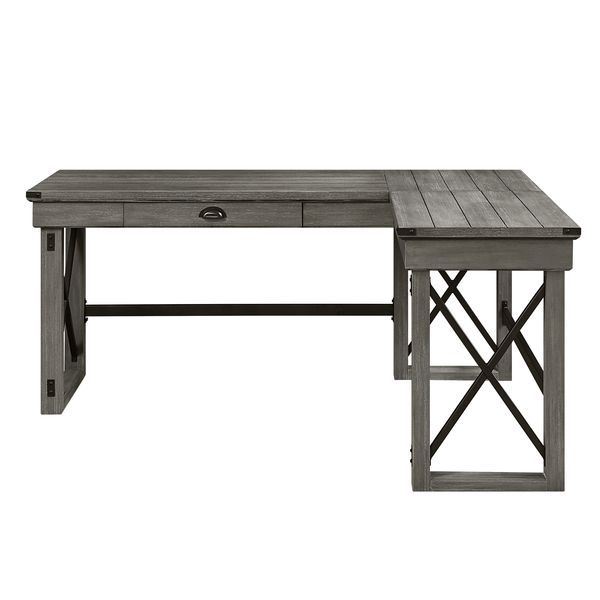 Eichstatt L-Shaped Desk with Lift Top - Grey Oak