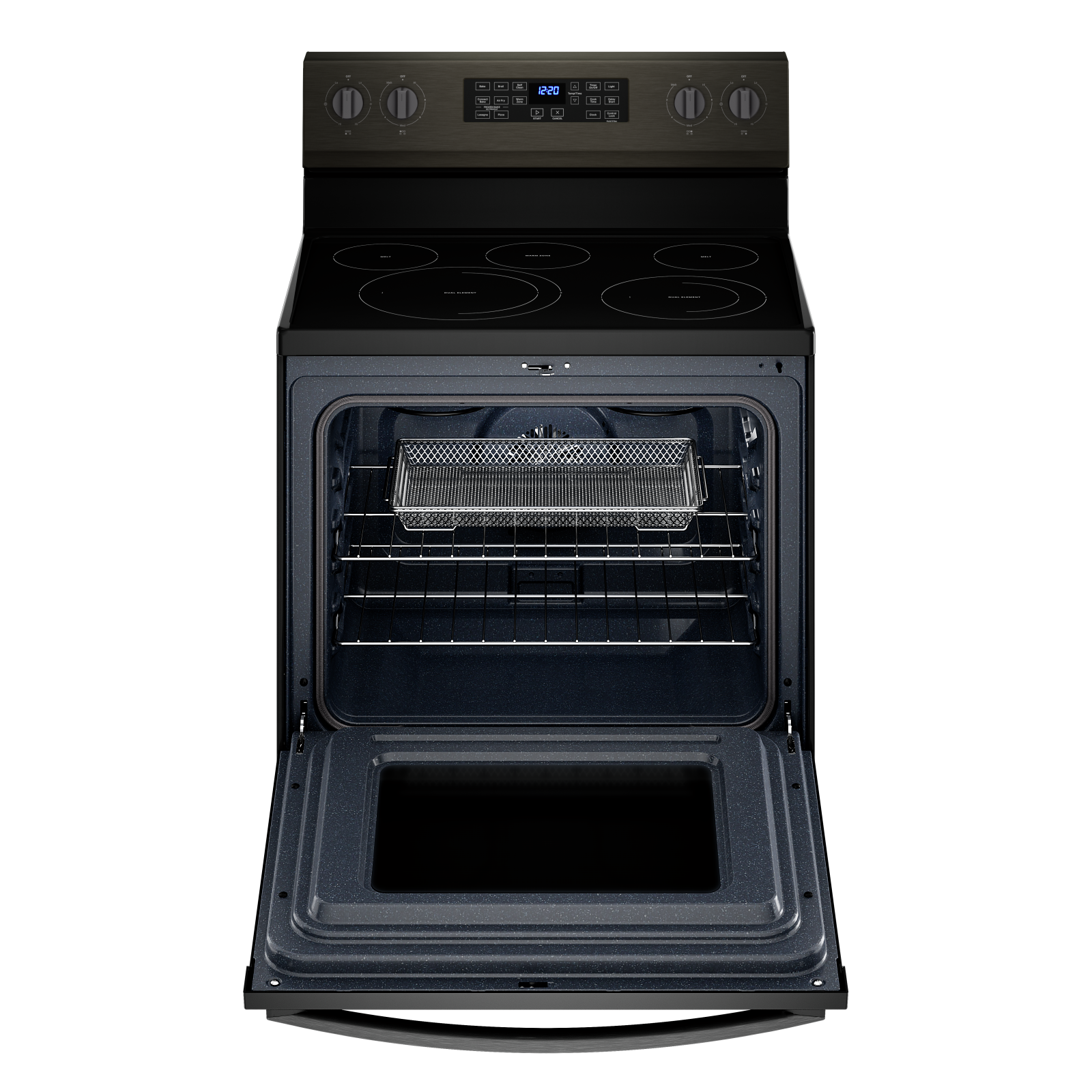Whirlpool Black Stainless 30" 5-in-1 Range with AirFry (5.3 Cu Ft) - YWFE550S0LV