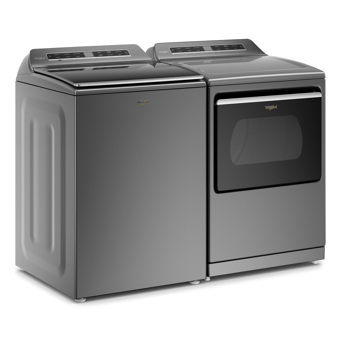 Whirlpool Chrome Shadow Top-Load Washer (6.1 cu. ft.) & Smart Gas Dryer (7.4 cu. ft.) - WTW7120HC/WGD7120HC