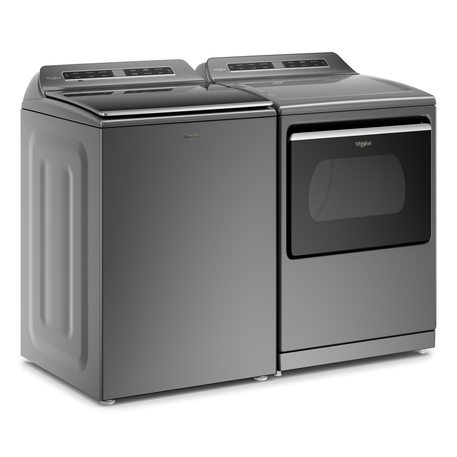 Whirlpool Chrome Shadow Top-Load Washer (6.1 cu. ft.) & Smart Gas Dryer (7.4 cu. ft.) - WTW7120HC/WGD7120HC