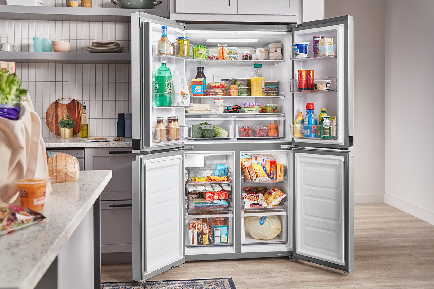 Whirlpool Fingerprint Resistant Metallic Steel French 4 Door Refrigerator (19.4 cu.ft.) - WRQA59CNKZ