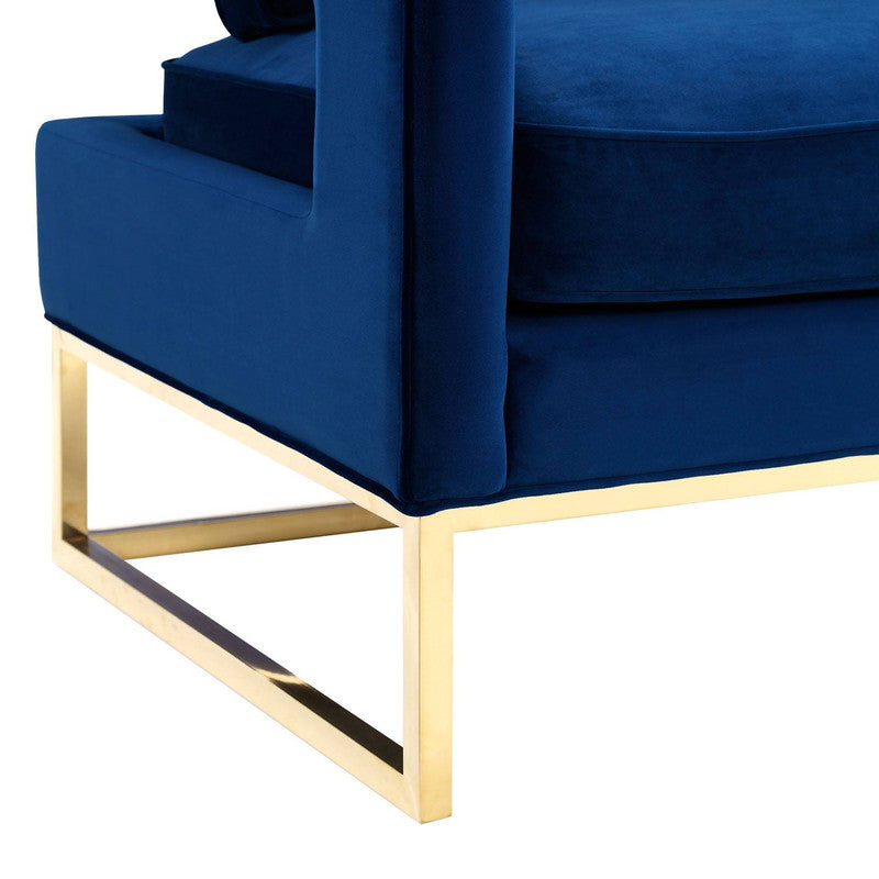 Ameshoff Velvet Accent Chair - Navy