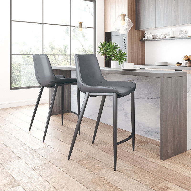 Teglberg Bar Height Stool - Dark Grey/Black - Set of 2