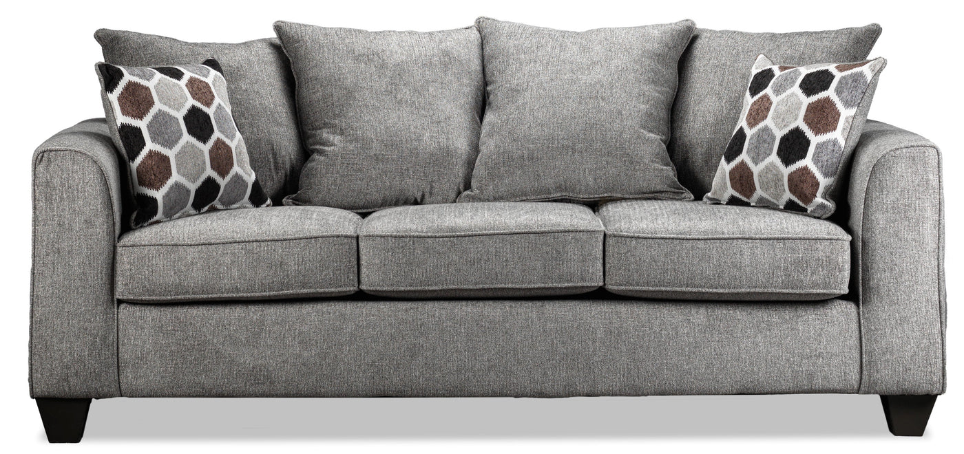 Elio Sofa and Loveseat Set - Platinum