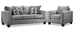 Elio Sofa and Chair Set - Platinum