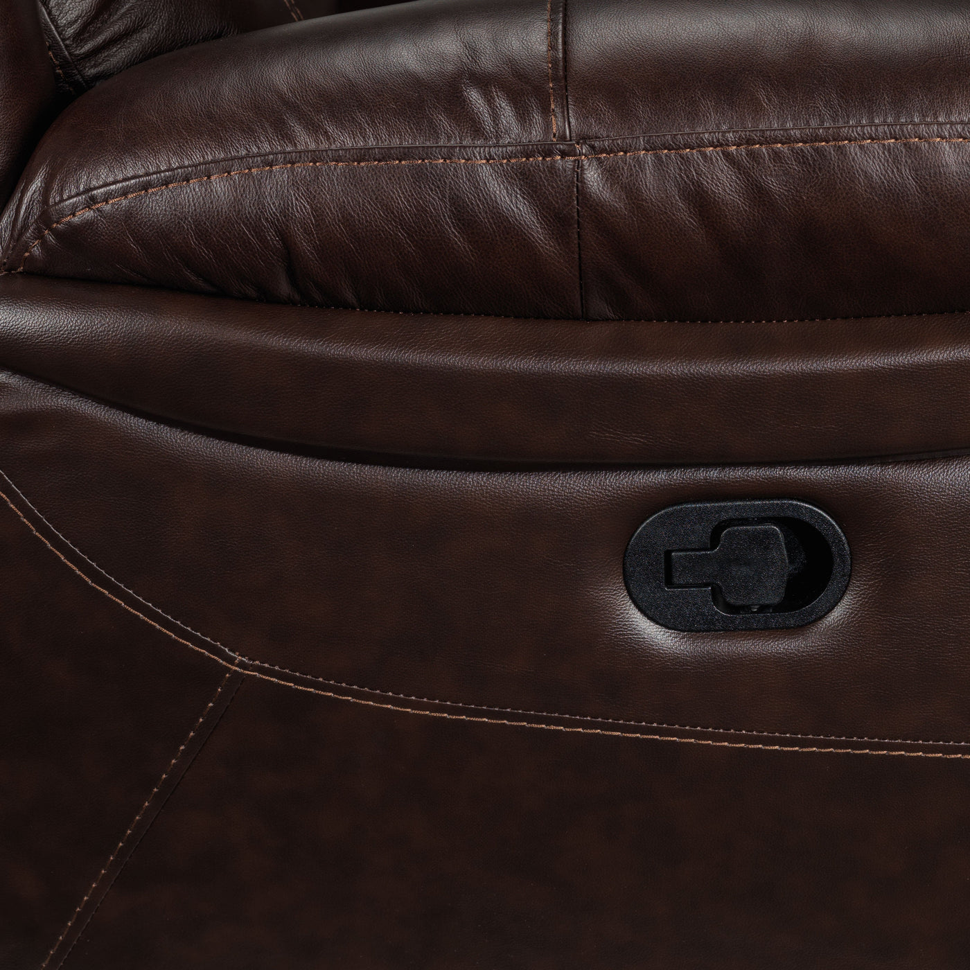 Cooper Reclining Leather Sofa, Reclining Loveseat with Console and Recliner Set - Brown