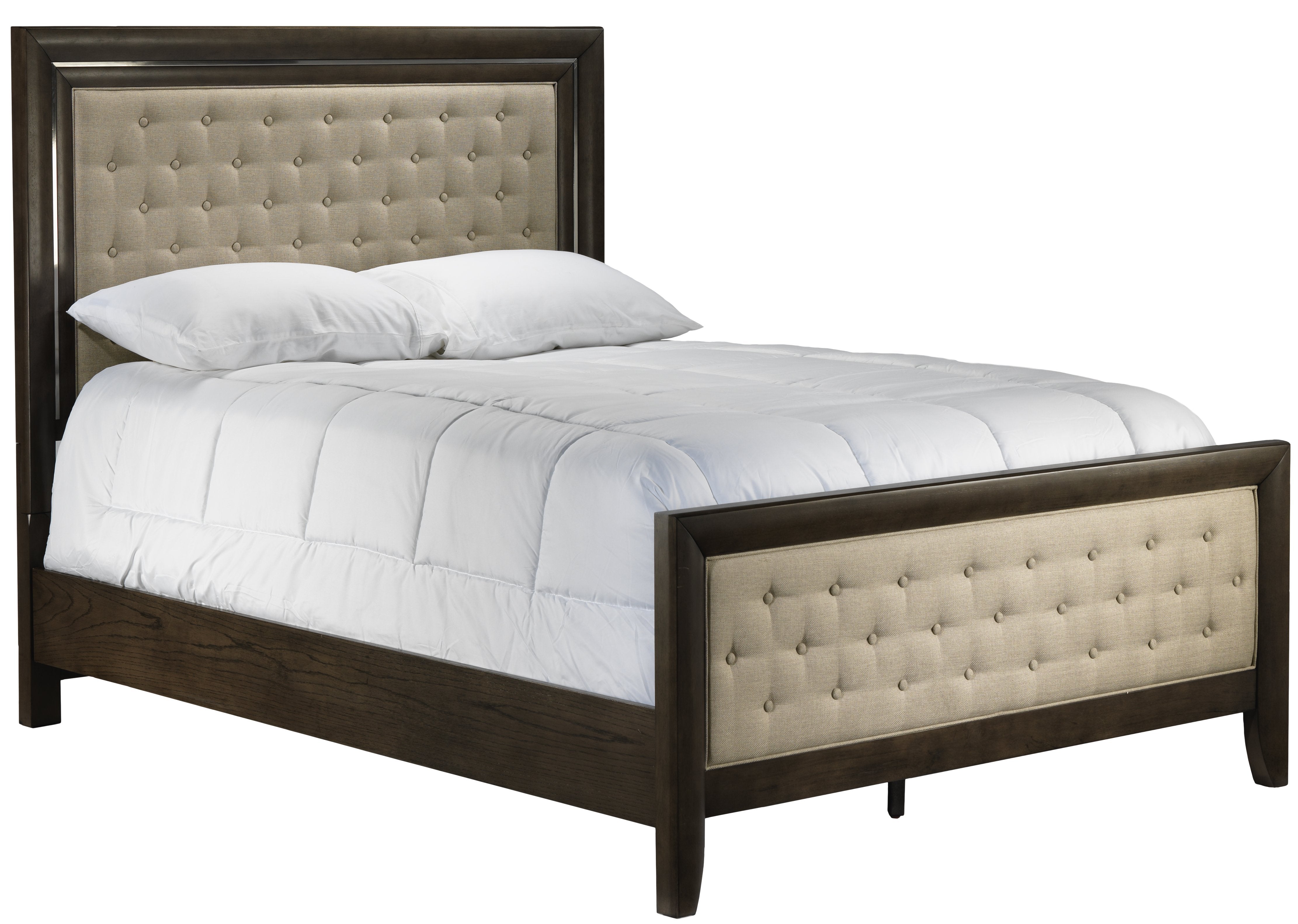 Aberdeen Upholstered Queen Bed - Barista Oak & Cream