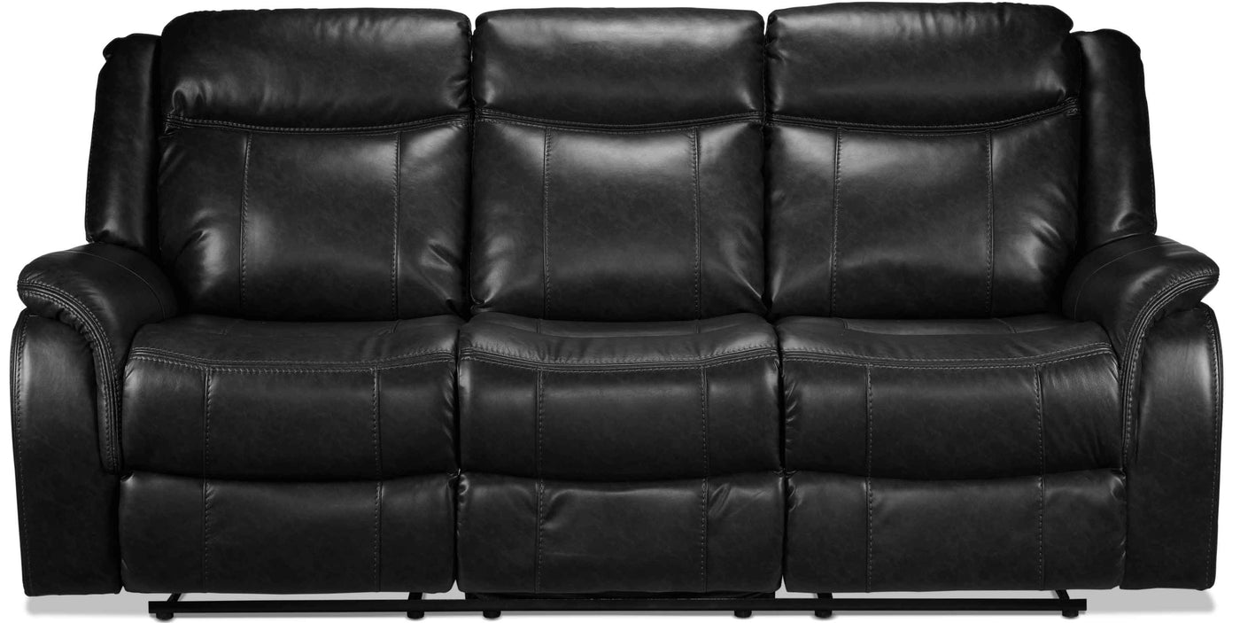Scorpio Reclining Sofa and Glider - Black