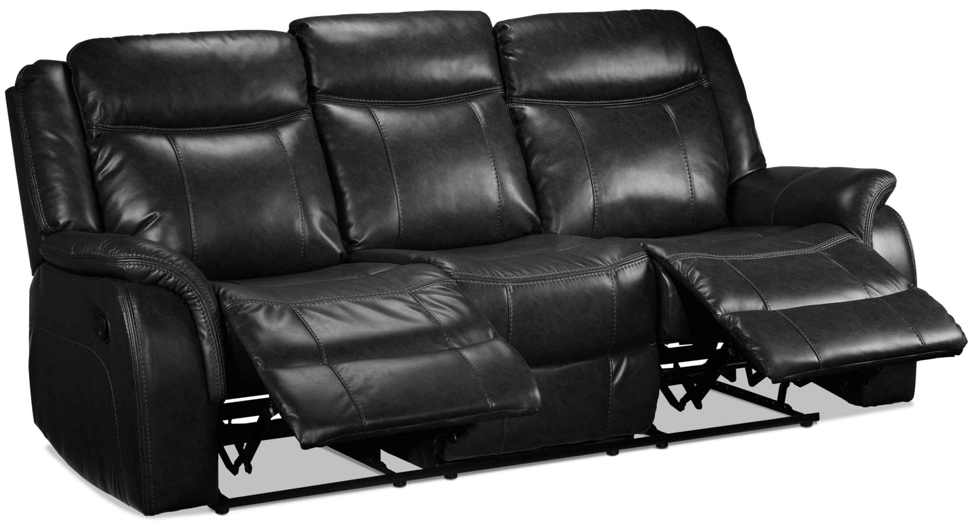 Scorpio Reclining Sofa and Reclining Loveseat - Black