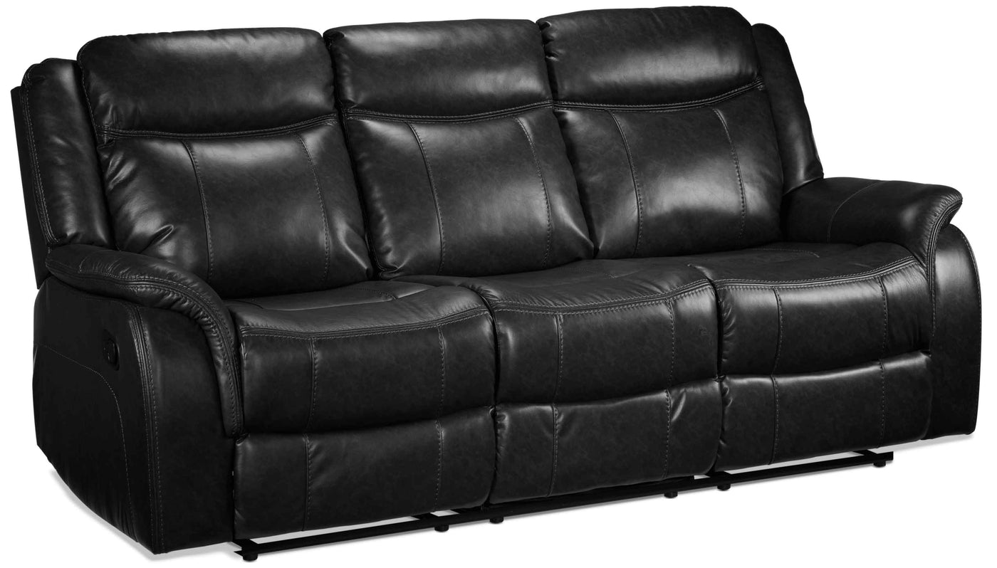 Scorpio Reclining Sofa and Reclining Loveseat - Black