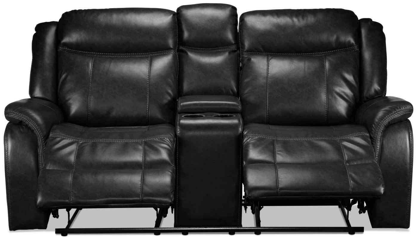 Scorpio Reclining Sofa and Reclining Loveseat - Black