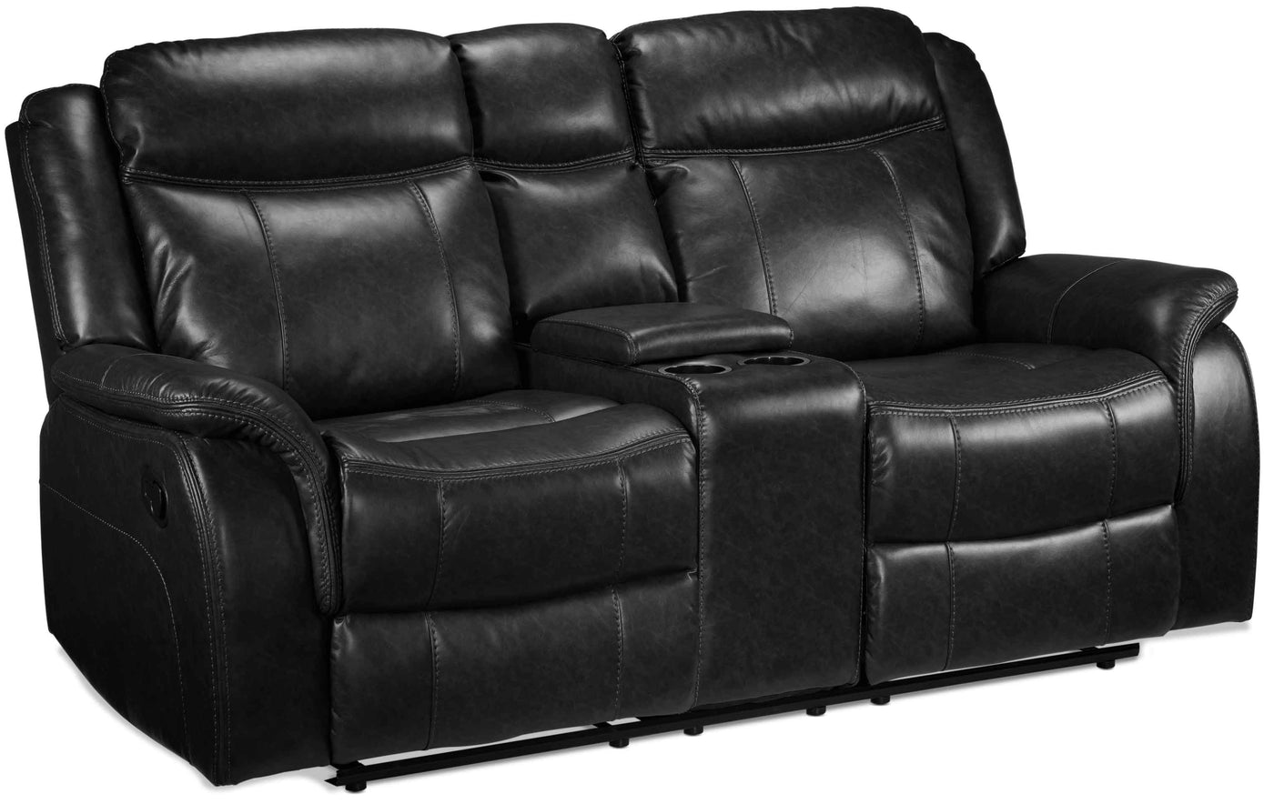 Scorpio Reclining Loveseat with Console - Black