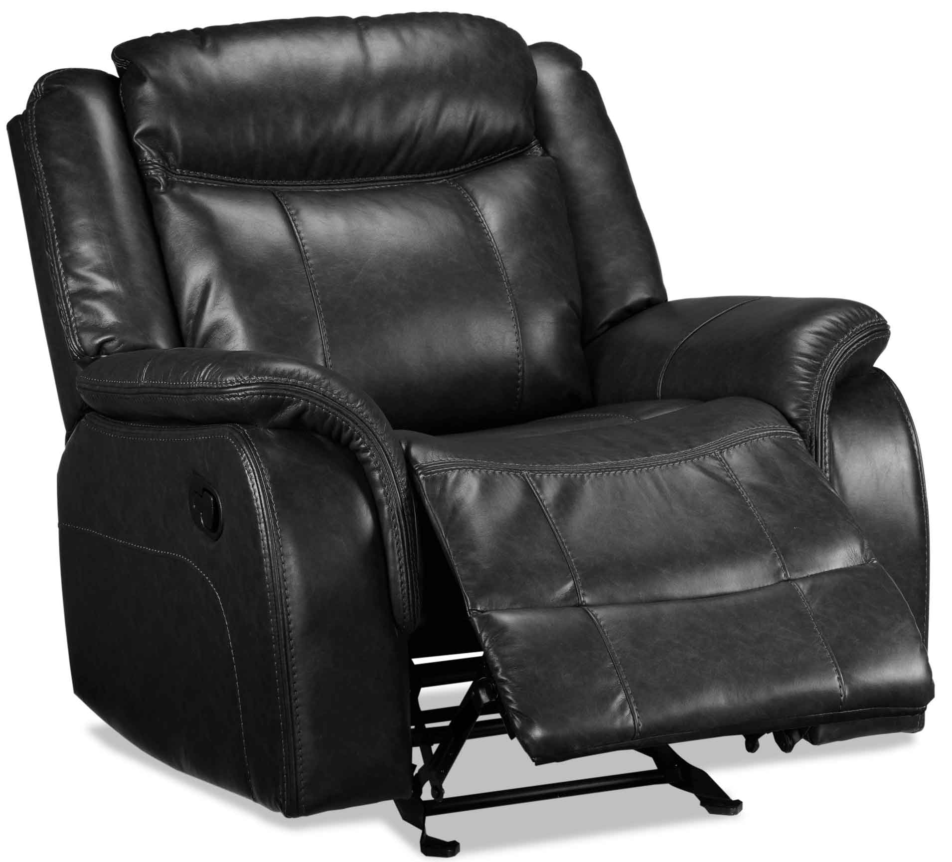 Scorpio Reclining Sofa and Glider - Black