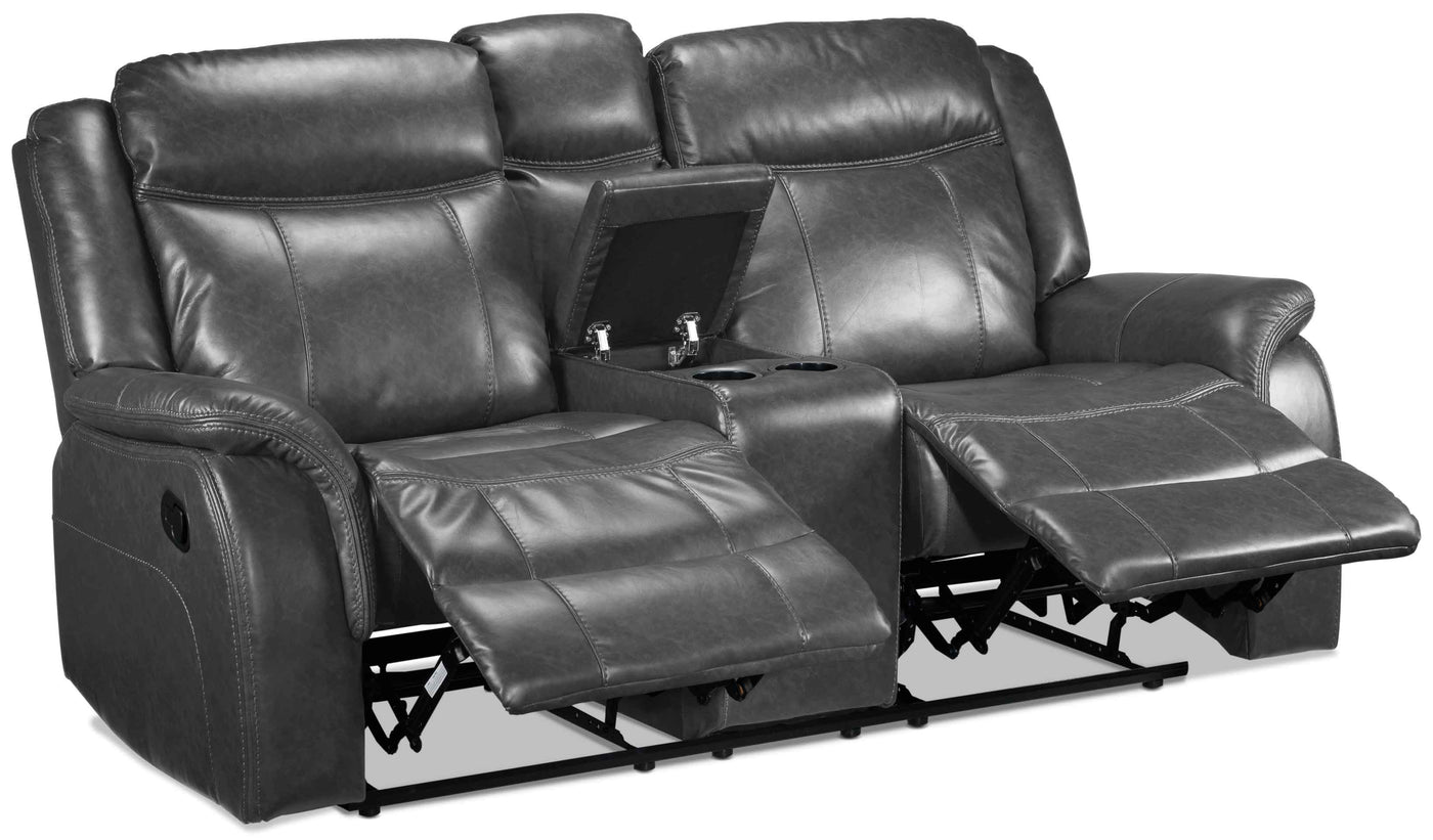 Scorpio Reclining Loveseat with Console - Grey