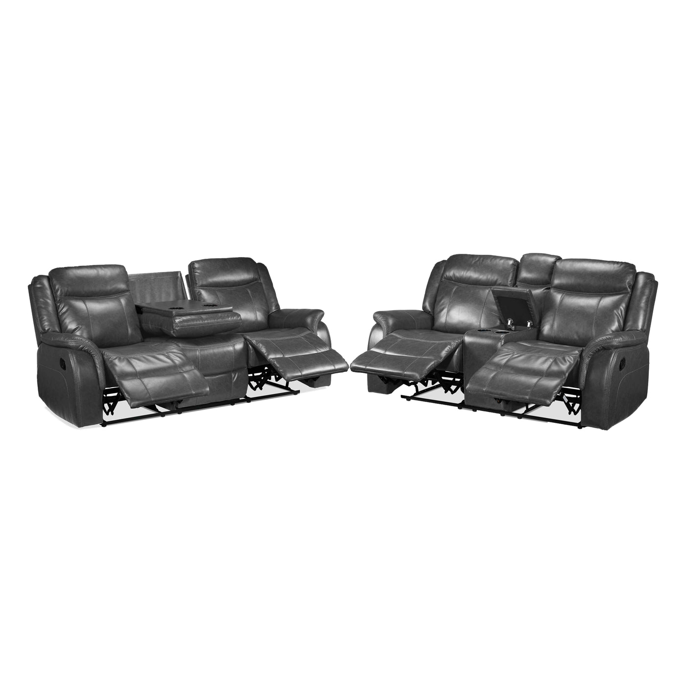 Scorpio Reclining Sofa and Reclining Loveseat - Grey