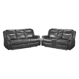 Scorpio Reclining Sofa and Reclining Loveseat - Grey