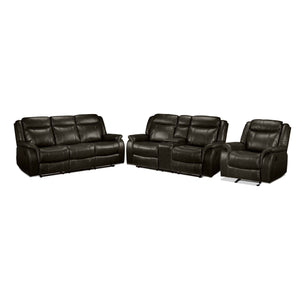 Scorpio Reclining Sofa, Reclining Loveseat and Glider Recliner - Brown