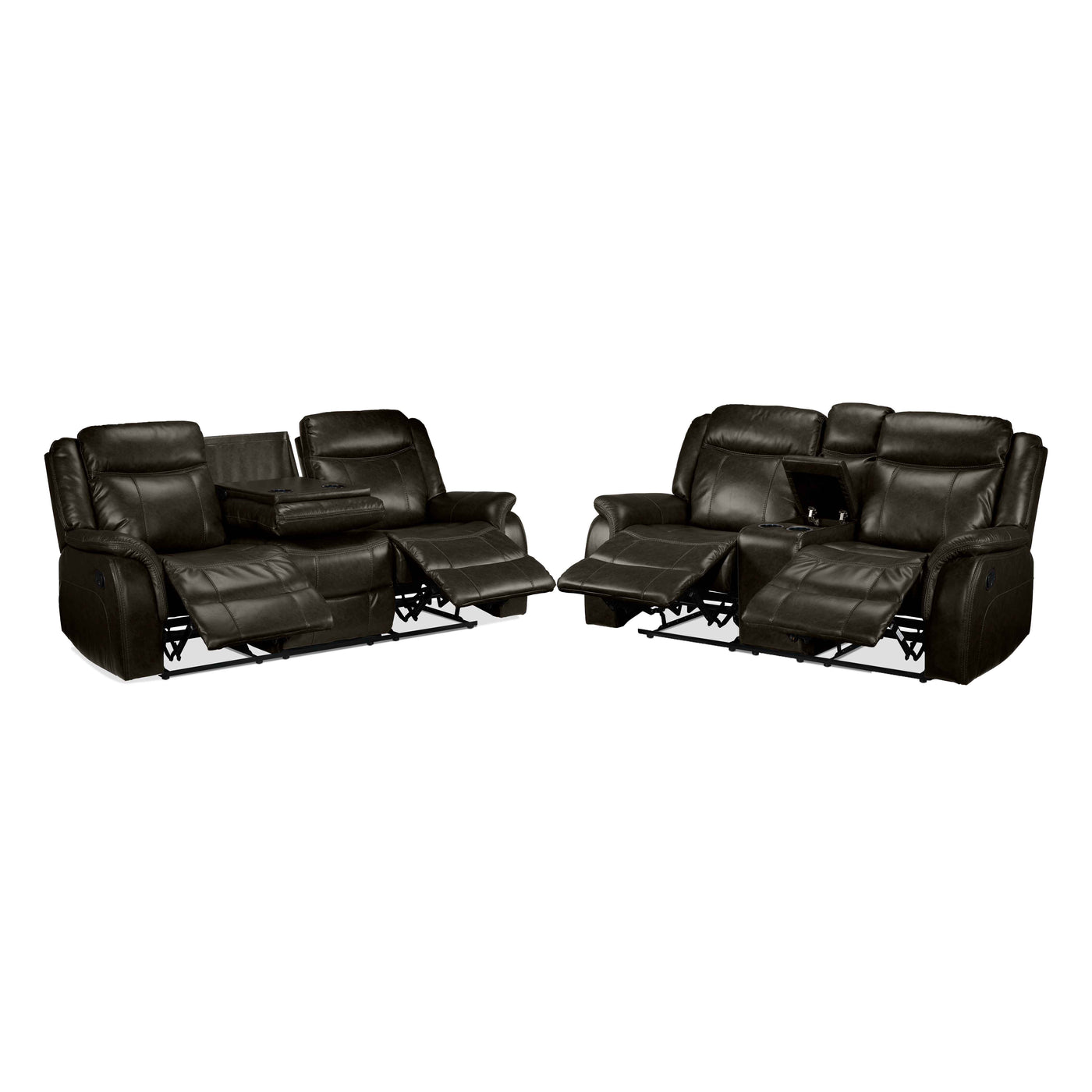 Scorpio Reclining Sofa and Reclining Loveseat - Brown