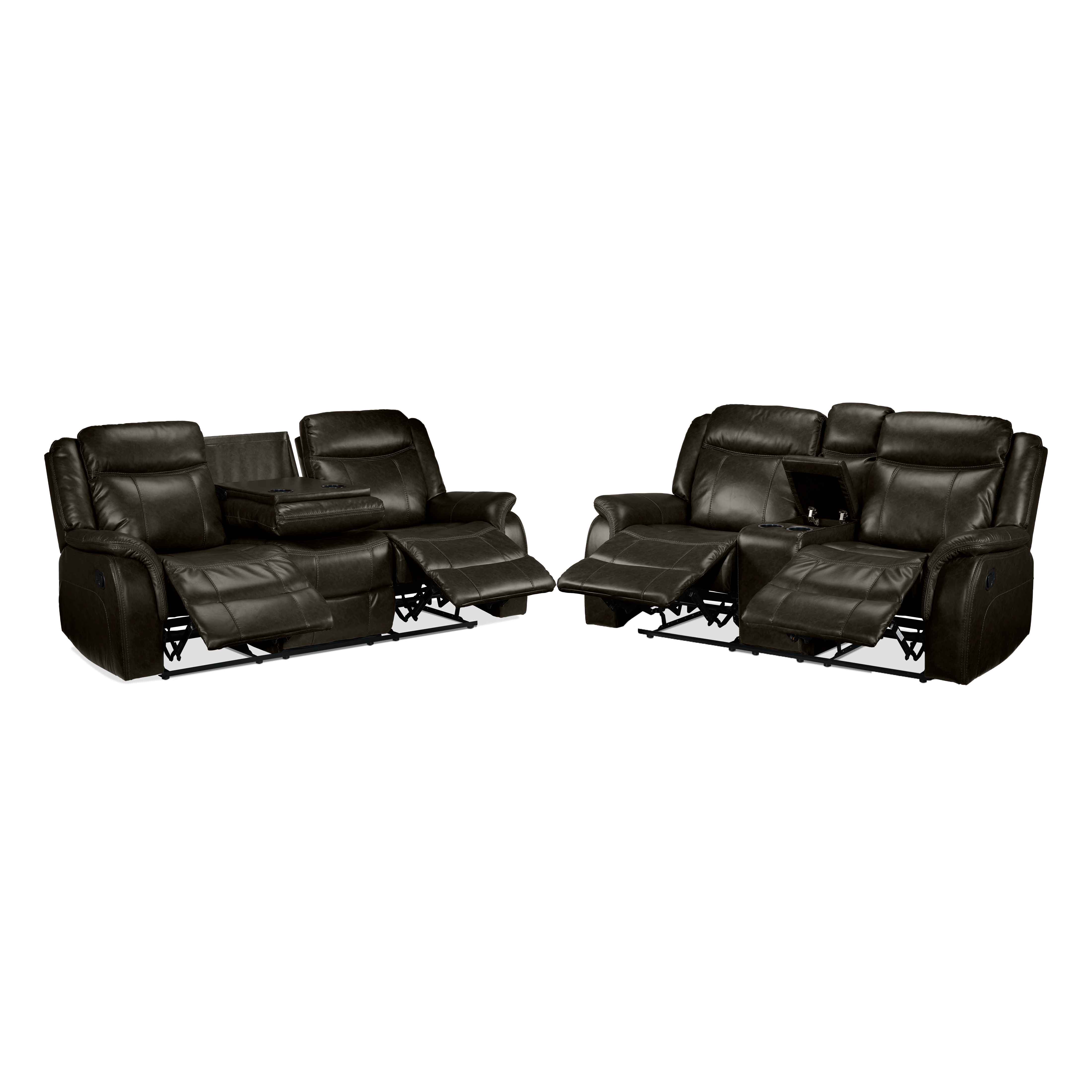 Scorpio Reclining Sofa and Reclining Loveseat - Brown