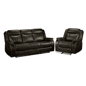 Scorpio Reclining Sofa and Glider - Brown