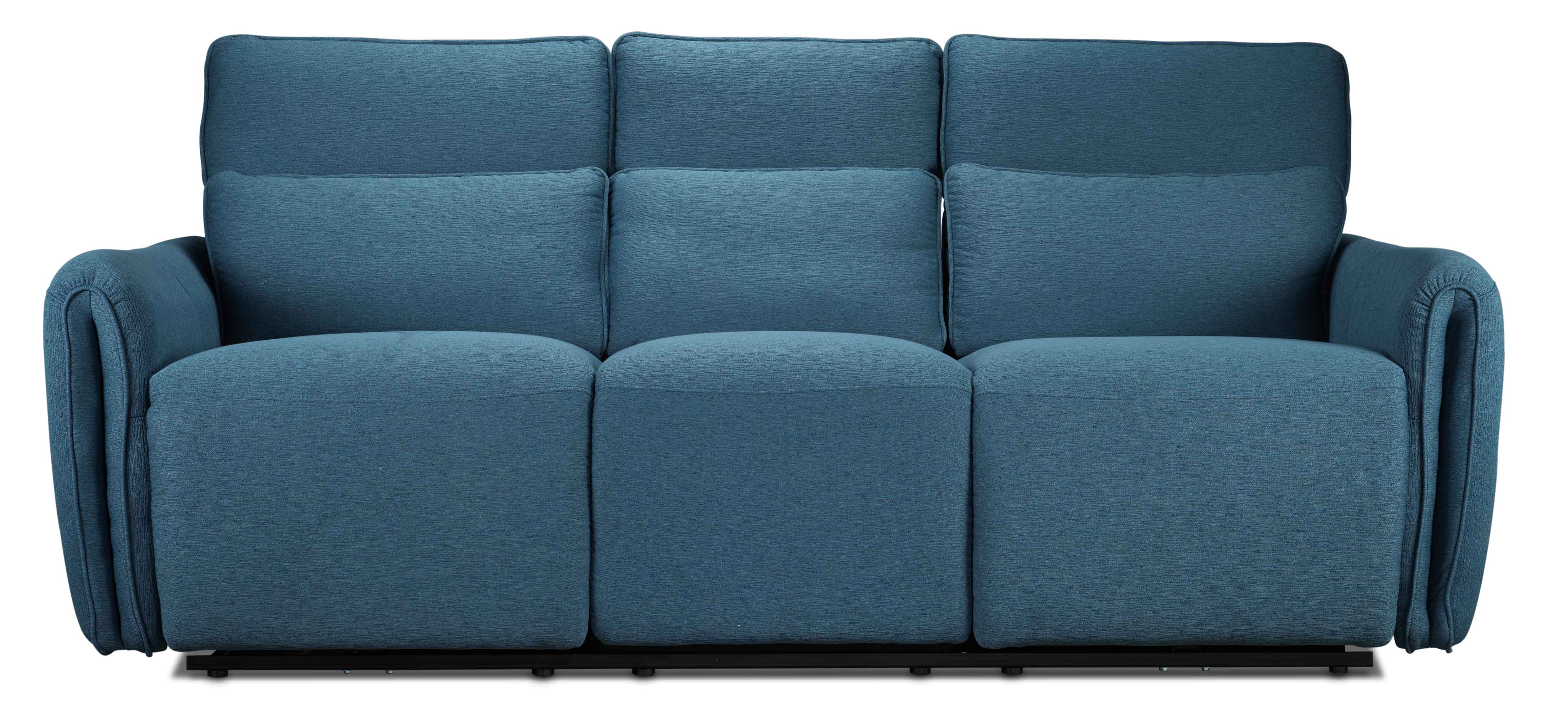 Larsen Power Reclining Sofa, Loveseat and Chair Set - Commodore Blue