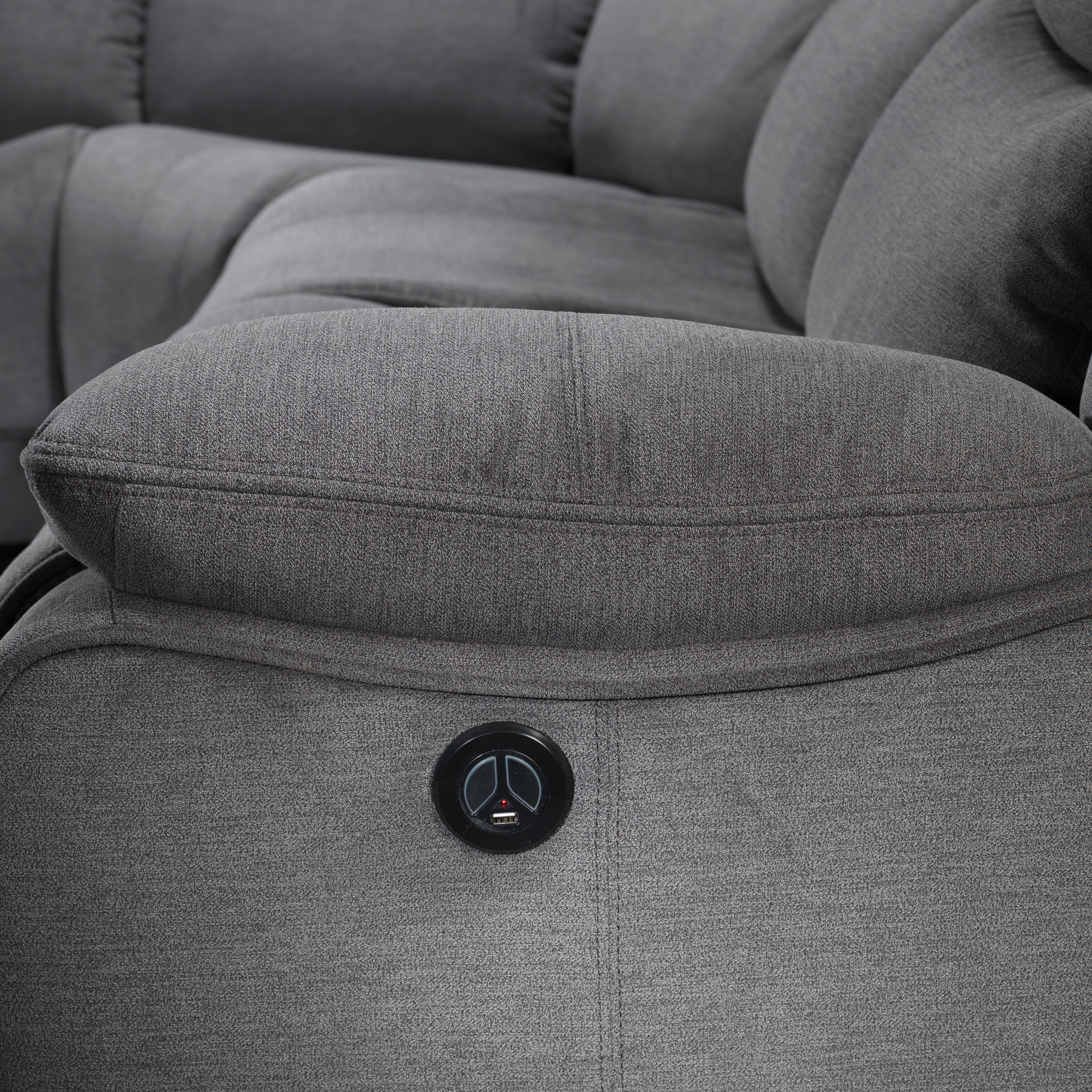 Saxon 3-Piece Power Reclining Sectional - Dynamite Charcoal