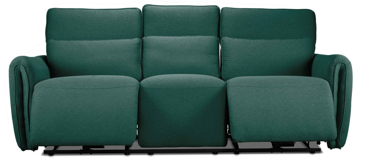 Larsen Power Reclining Sofa and Loveseat Set - Peacock