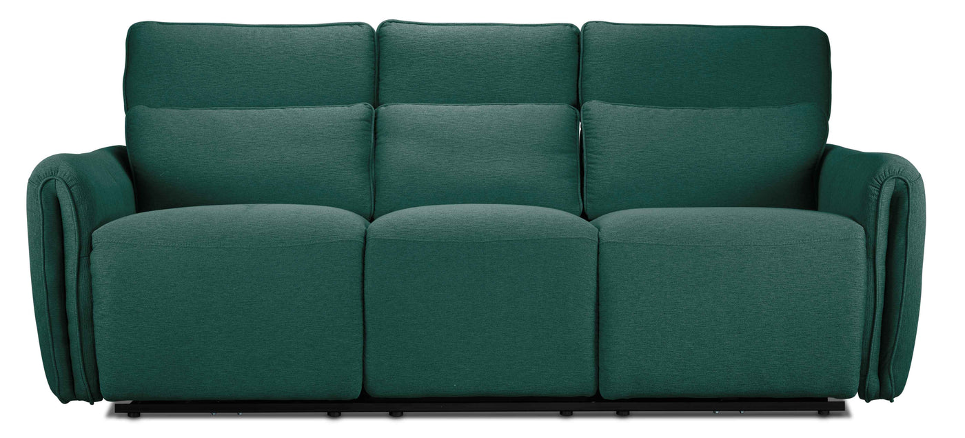 Larsen Power Reclining Sofa and Loveseat Set - Peacock