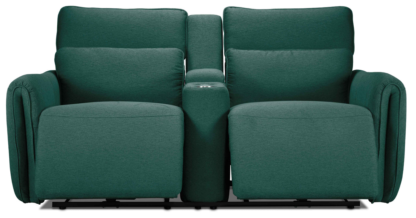 Larsen Power Reclining Sofa, Loveseat and Chair Set - Peacock