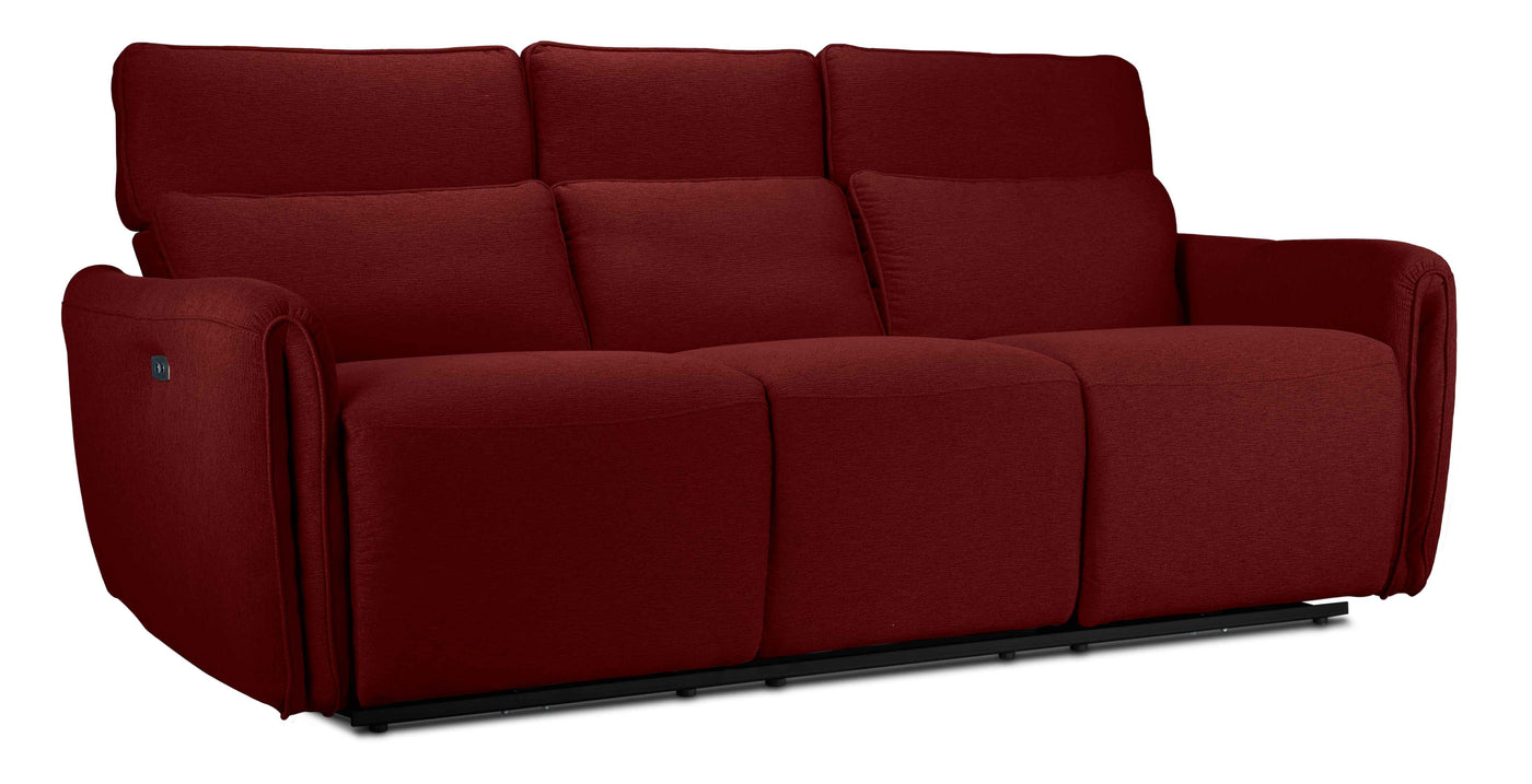 Larsen Power Reclining Sofa, Loveseat and Chair Set - Scarlet