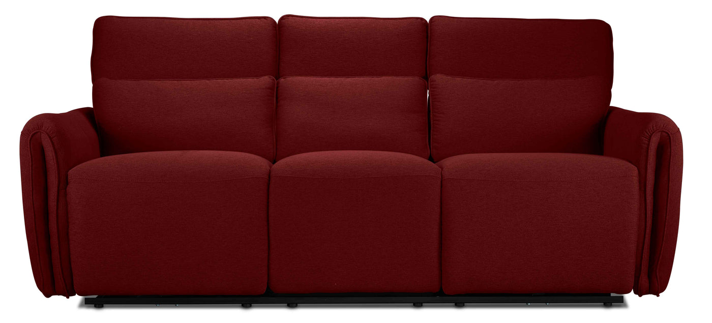 Larsen Power Reclining Sofa, Loveseat and Chair Set - Scarlet