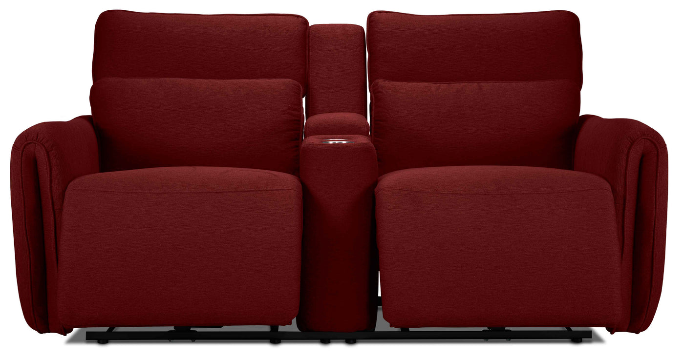 Larsen Power Reclining Sofa, Loveseat and Chair Set - Scarlet