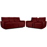 Larsen Power Reclining Sofa and Loveseat Set - Scarlet