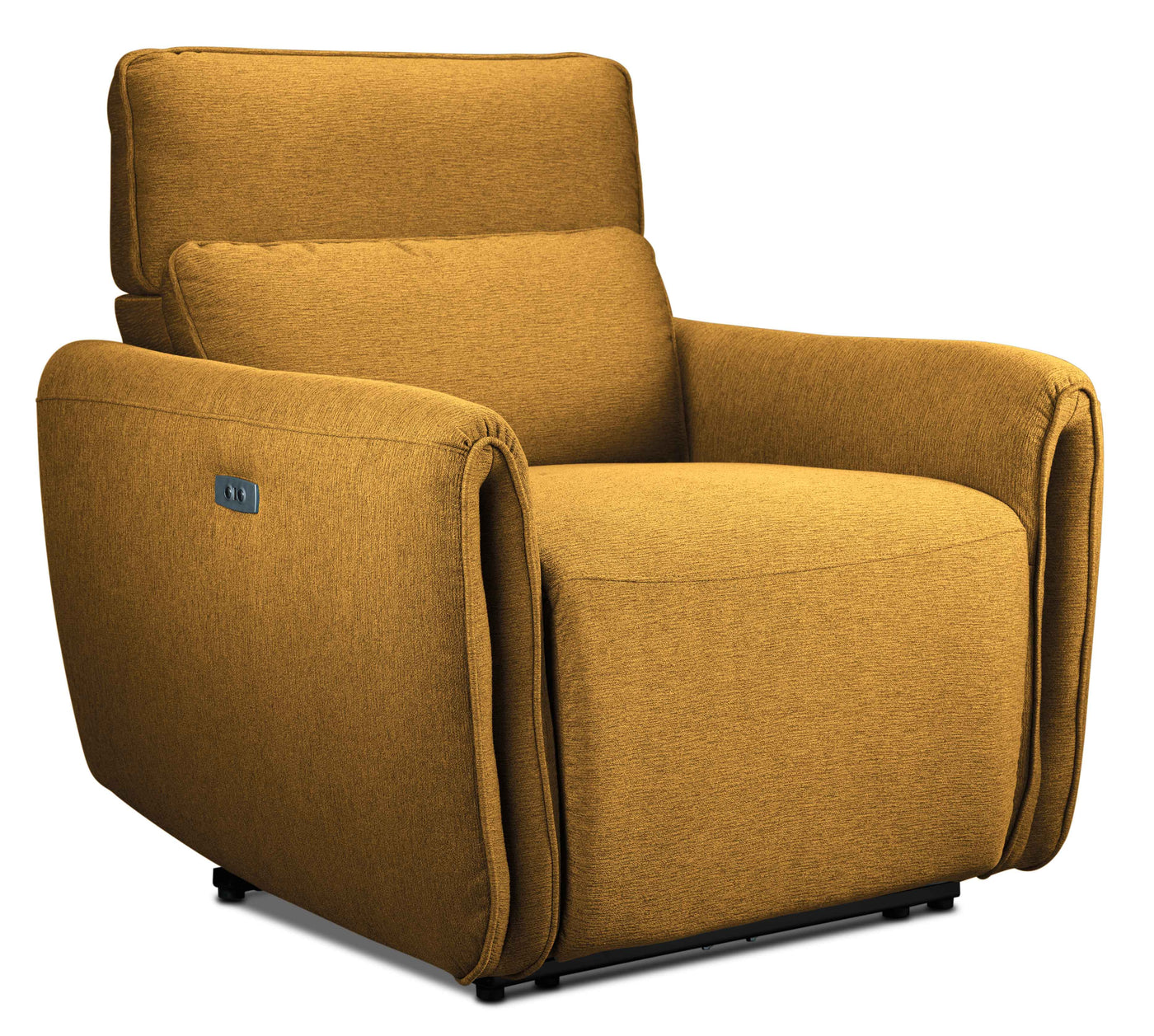 Larsen Power Reclining Sofa, Loveseat and Chair Set - Curry