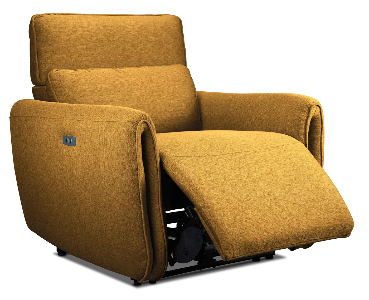 Larsen Power Reclining Sofa, Loveseat and Chair Set - Curry