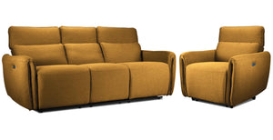 Larsen Power Reclining Sofa and Chair Set - Curry