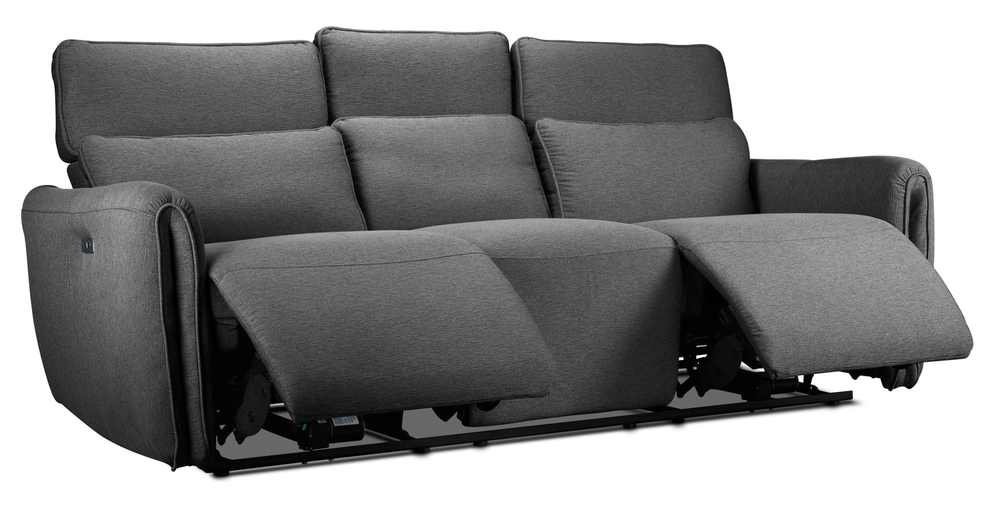 Larsen Power Reclining Sofa and Chair Set - Platinum Grey