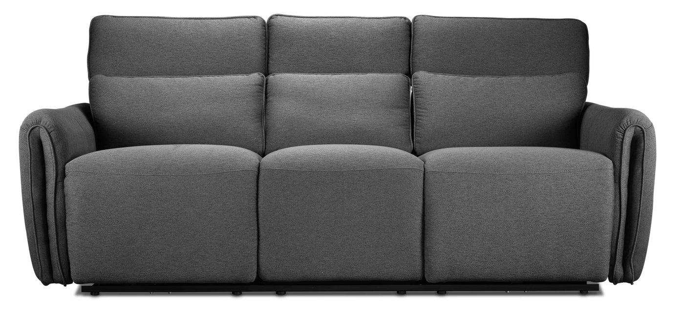 Larsen Power Reclining Sofa, Loveseat and Chair Set - Platinum Grey