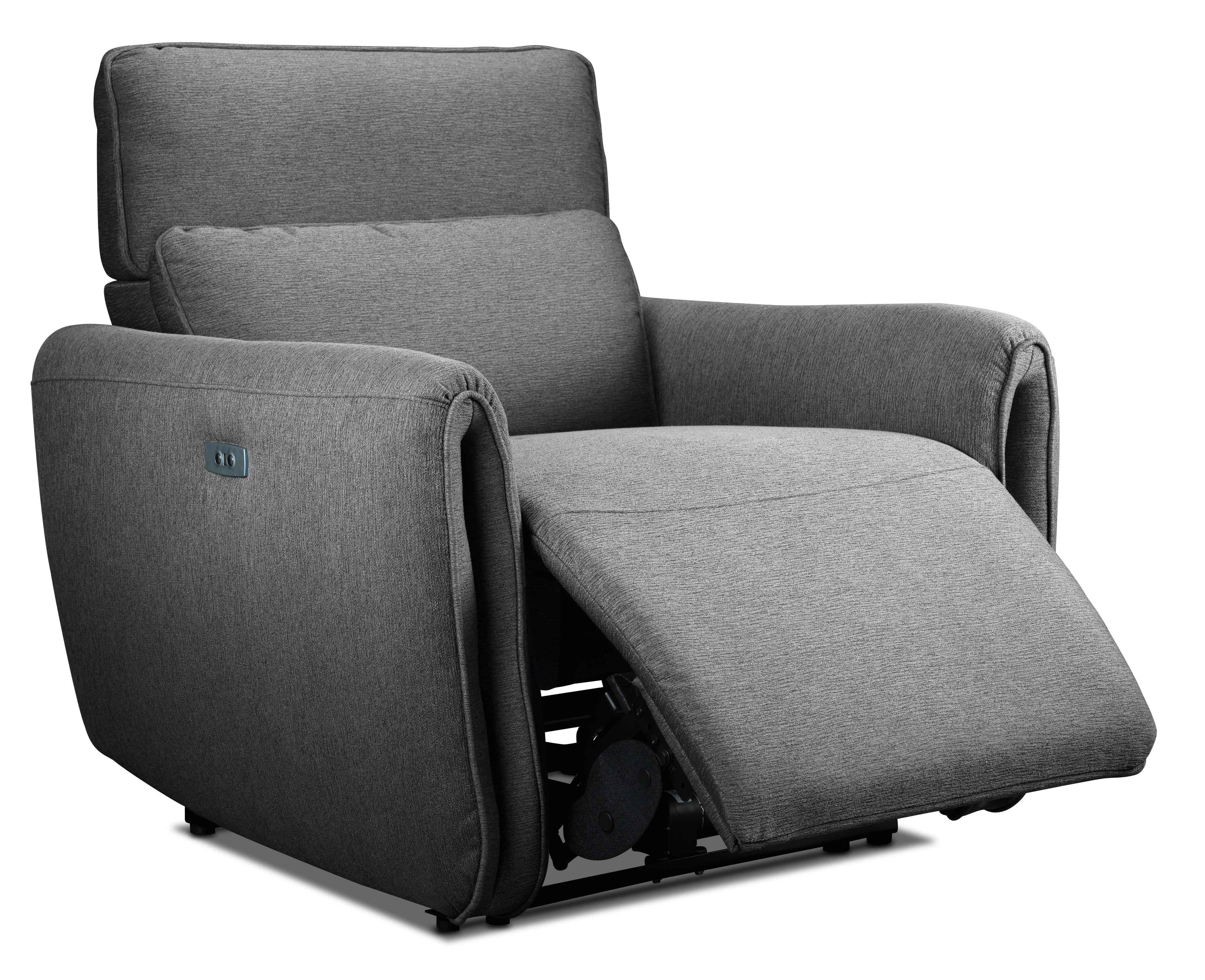 Larsen Power Reclining Sofa, Loveseat and Chair Set - Platinum Grey
