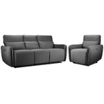 Larsen Power Reclining Sofa and Chair Set - Platinum Grey