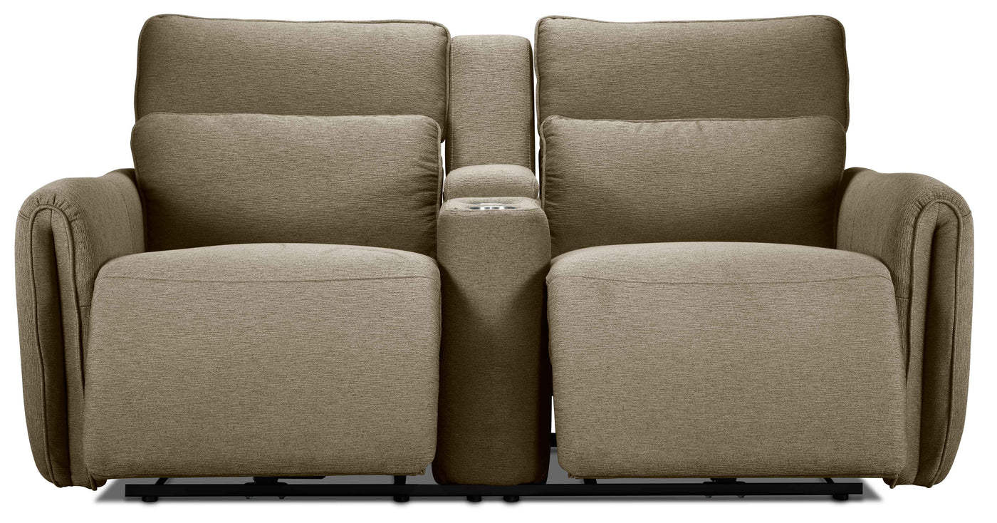 Larsen Power Reclining Sofa, Loveseat and Chair Set - Sand