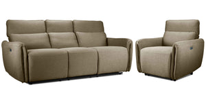Larsen Power Reclining Sofa and Chair Set - Sand